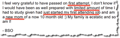 BSO Passed her Pediatric Board Exam On Her First Try. She says, "I feel very grateful to have passed on first attempt, I don't know if I would have been as well prepared with limited amount of time I had to study given had just started my first attending job and am a new mom of a now 10 month old :) My family is ecstatic and so am I! - BSO"