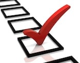 Red checkmark on a checkbox, symbolizing the selection process in creating a personalized study plan for pediatric boards.