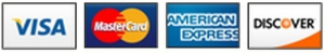 Visa, Master Card, American Express and Discover Logos
