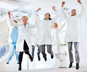 Doctors Jumping For Joy