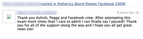 Passing the Pediatric Board Exam – Maximizing CRUNCH Time Facebook Crew Testimonial - 1