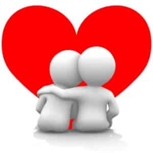 Two figures hugging with a heart in the background, symbolizing support and love in the journey of pediatric board exams.