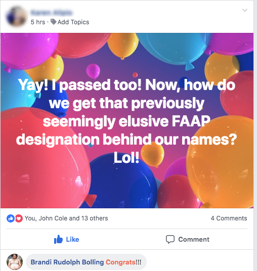 Passed Pediatric Board Exam - FB Message - 01