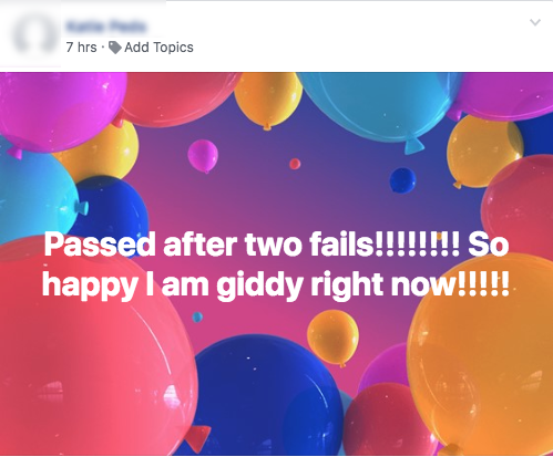 Passed Pediatric Board Exam - FB Message - 07