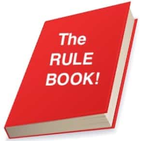 Red rule book representing the rule book to answering Pediatric Board Questions