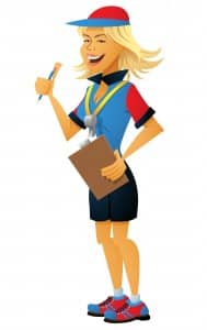 Does A Failed Pediatric Board Exam Mean You're a Bad Pediatrician? Cheerful cartoon coach giving a thumbs up, symbolizing encouragement for pediatricians who failed the board exam