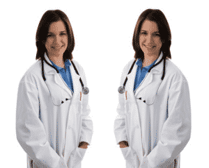 Doctor with a stethoscope smiling, representing the concept of propinquity in improving board exam scores.