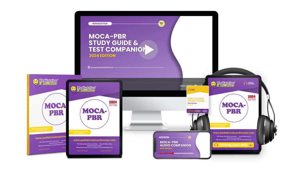 The MOCA-PBR includes a concise review of 100% of the ABP's Learning Objectives and Featured Readings you need to know for the MOCA-Peds recertification questions. MOCA-PBR is easy to study and efficient to use during your "OPEN BOOK" exam. Bundle Includes: MOCA-PBR Online Course MOCA-PBR Hardcopy Study Guide MOCA-PBR Audio Course (Downloadable and Streaming)