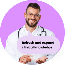 Pediatric doctor highlighting how PBR CME bundles help refresh and expand clinical knowledge