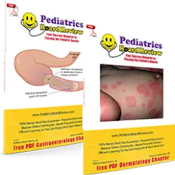 Pediatric Board Review Course 2026 Covers of the free Pediatric Dermatology and Gastroenterology PDF chapters offered in this article to let readers sample the PBR study materials before purchasing.