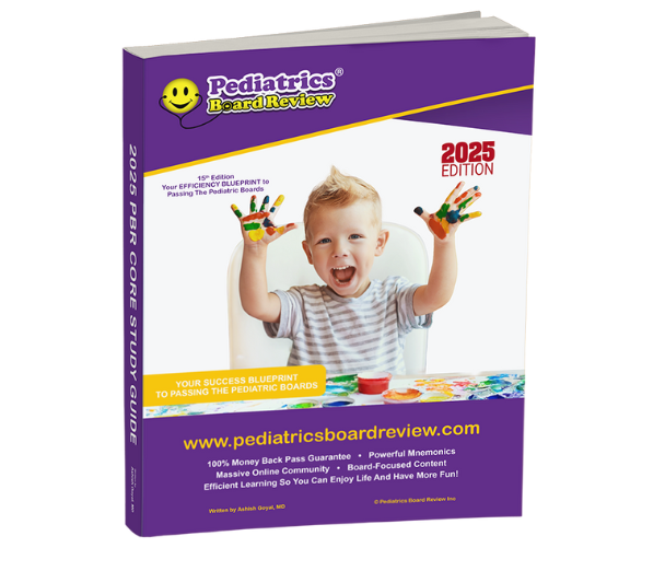 Moca Cme 2025 Pediatrics Board Review Study Guide. Child happily painting with colorful hands. Bright cover featuring essential exam preparation resources for pediatricians.
