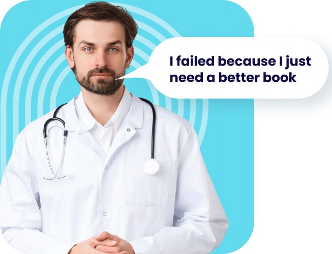 Maintenance Of Certification Pediatrician expressing the common misconception that failing MOC or MOCA-Peds is only about needing a better book, reinforcing the page’s message about effective strategy and guidance