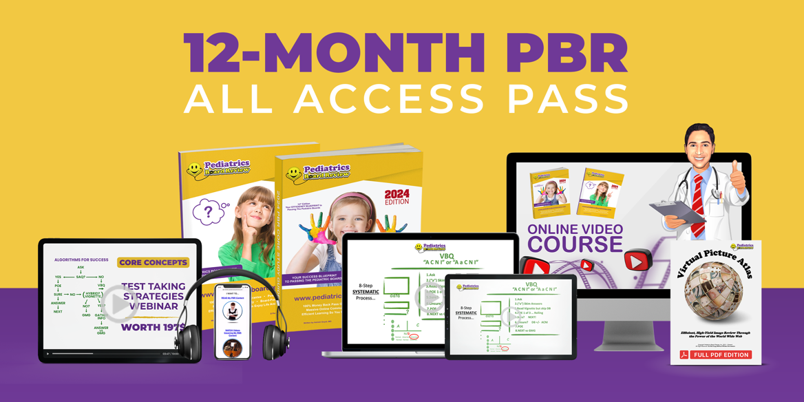 Pediatric board review all access pass with videos, an MP3 course, study guides and much more!