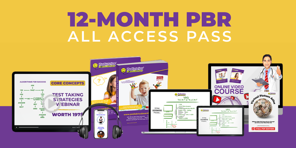 Pediatric board review all access pass with videos, an MP3 course, study guides and much more!