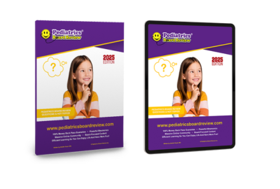 Pediatric Board Review Question Bank in Hardcopy Book and Tablet Formats.